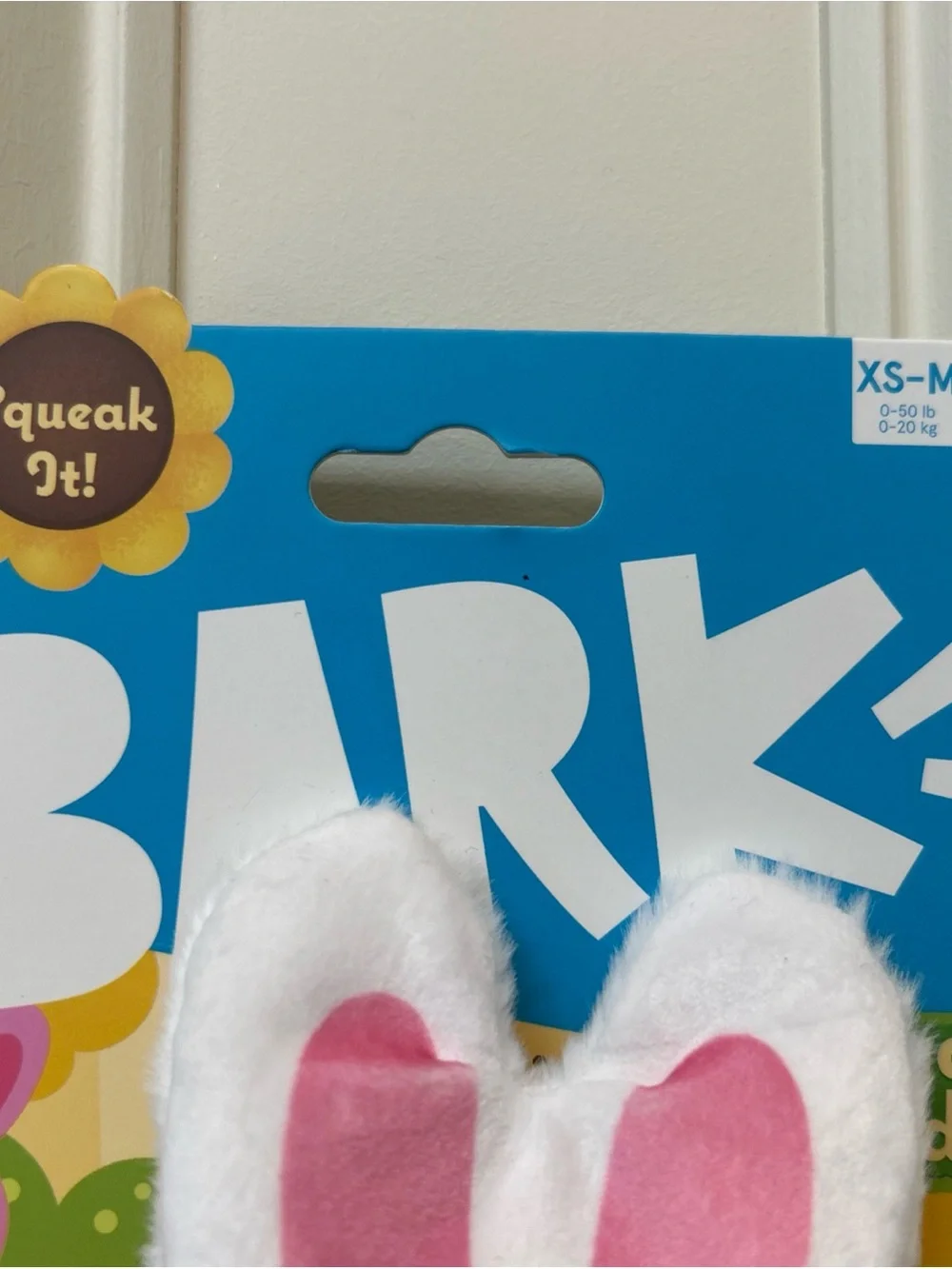 Bark Plush Bunny Toy - White, Pink & Blue Gingham